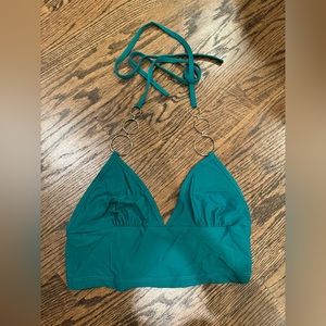 Teal halter crop top size medium